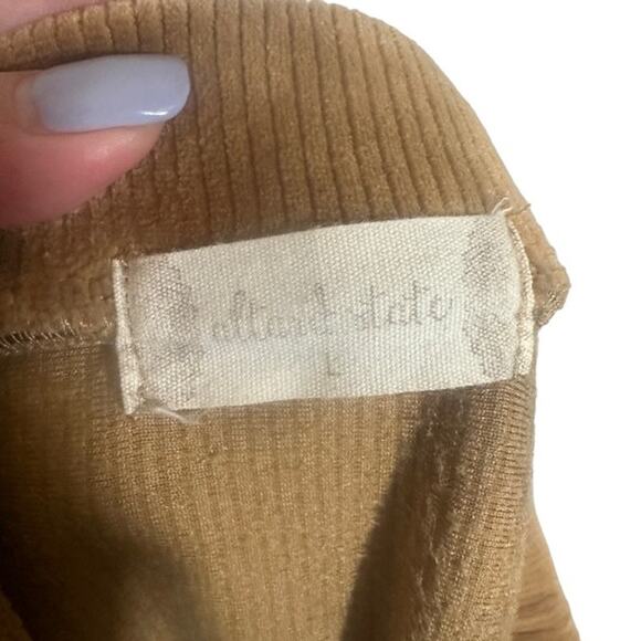 Altar'd State Tan Vegan Suede Ribbed A-Line Skirt Women Sz L - Picture 7 of 8